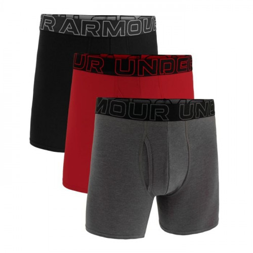 Pánske boxerky Perf Cotton 6in 3Pack Grey - Under Armour