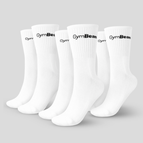Ponožky 3/4 Socks 3Pack White - GymBeam
